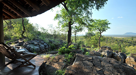 Madikwe Game Reserve - Buffalo Ridge Lodge - Thatched Chalet Deck View