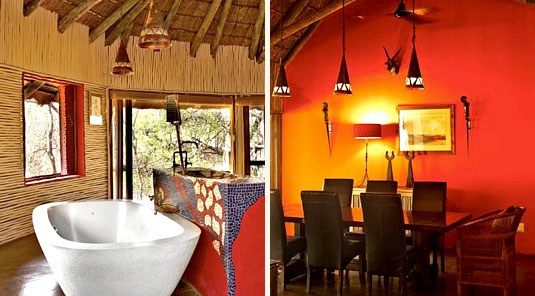 Jaci's Safari Lodge - Madikwe Game Reserve - Mongoose House Suite Bathroom & Dining Room 