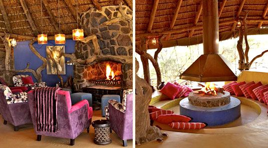 Jaci's Safari Lodge - Madikwe Game Reserve - Main Lodge & Fire Place