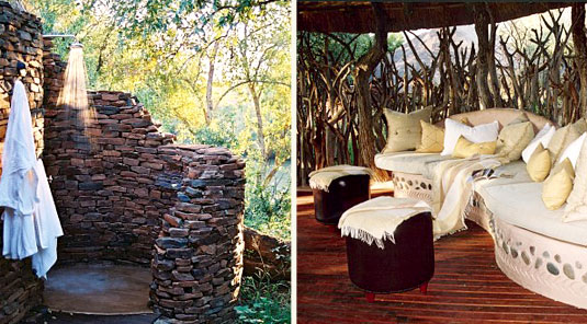 Makanyane Safari Lodge - Madikwe Game Reserve - Outside Shower & Lounge