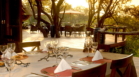 Motswiri Safari Lodge - Deck Dining - Madikwe Game Reserve